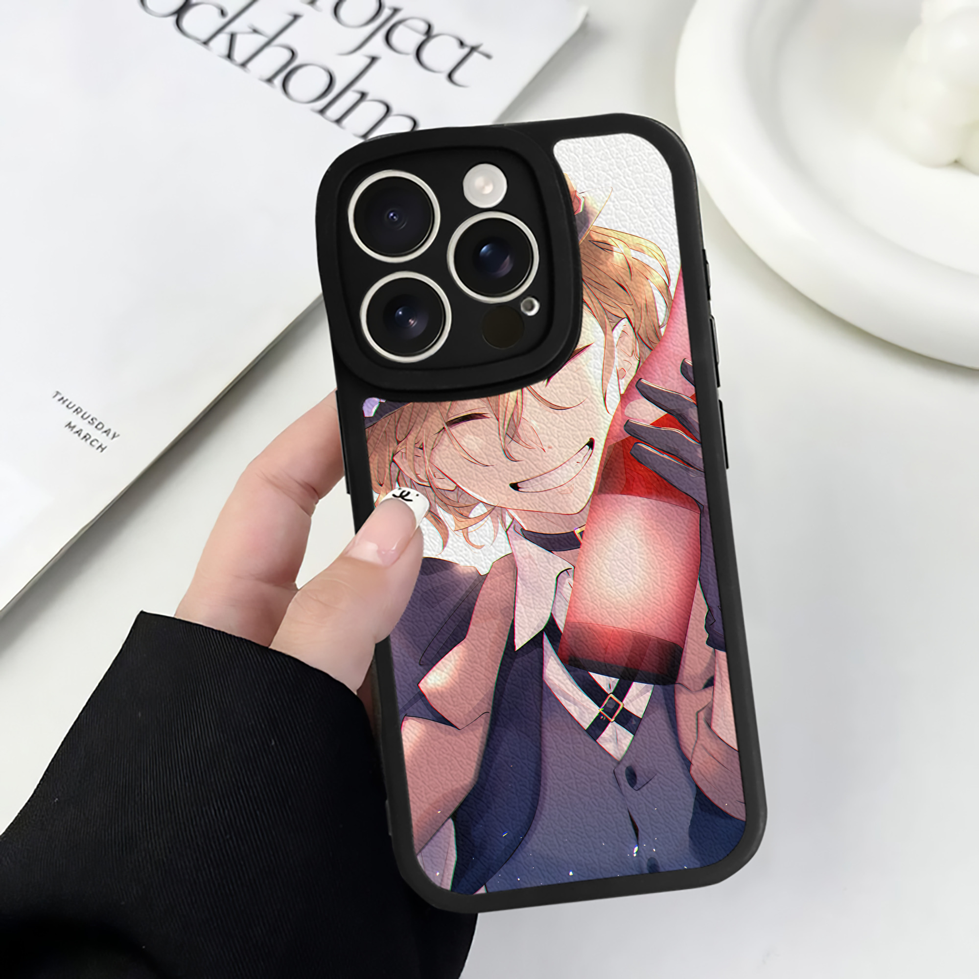 （画像用） 文豪ストレイドッグス Bungo Stray Dogs 【iPhone 16シリーズ対応】シリコンスマホケース（レザー調） 材質：シリコン